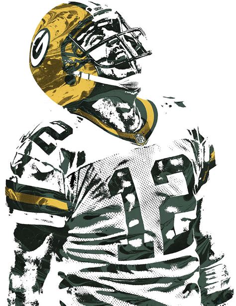 Aaron Rodgers Green Bay Packers Pixel Art 4 Mixed Media By