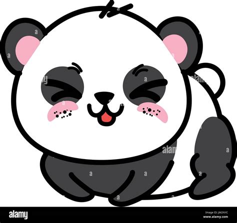 Isolated Cute Panda Bear Icon Vector Illustration Graphic Design Stock