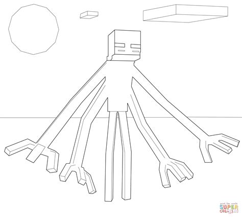 Minecraft Mutant Enderman Coloring Page Free Printable Coloring Pages