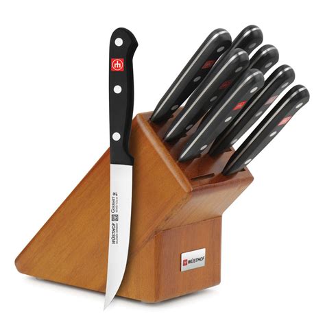 knife steak wusthof block gourmet cherry piece deluxe knives cutlery sets brand contains cutleryandmore