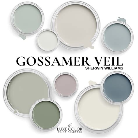 Sherwin Williams Gossamer Veil With Coordinating Colors Paint Palette Includes Color Scheme For