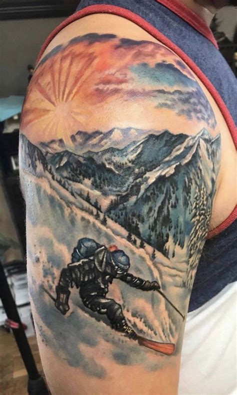 Sunrise Ski Tattoo By Sean Ambrose Of Arrows And Embers Tattoo In