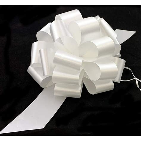 Large White Ribbon Pull Bows 9 Wide Set Of 6 Wedding Decorations