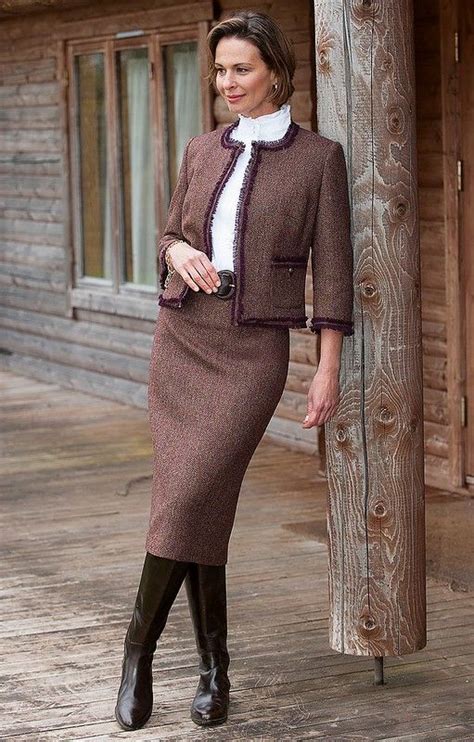 Tweed Skirt Outfit Winter Tweed Skirt Suit Tweed Pencil Skirt Maxi