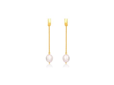 Lola Knight Ada Minimal Bridal Pearl Earrings 18ct Gold In 2023