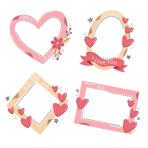 Free Vector Hand Drawn Valentines Day Photo Frame Template