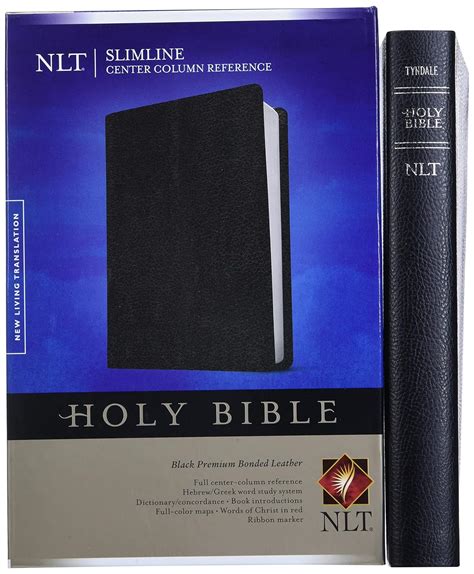 Slimline Center Column Reference Bible Nlt Red Letter Bonded Leather
