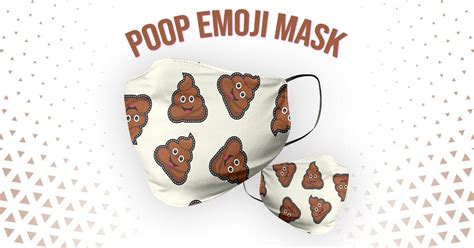 Poo Face Mask Poop Emoji Pile Of Poo Facemask Washable Etsy