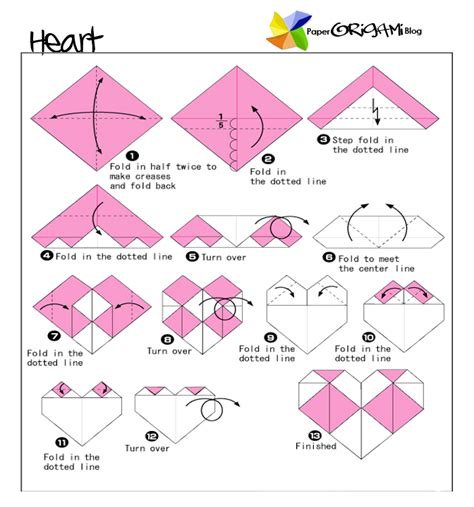 Valentine Origami Heart Check Paper Origami Guide