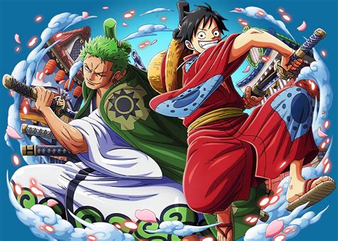 Zoro Luffy Wano One Piece Metal Poster Print Onepiecetreasure