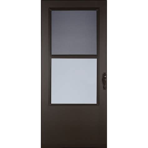 Larson West Point 34 In X 81 In Brown Mid View Self Storing Wood Core