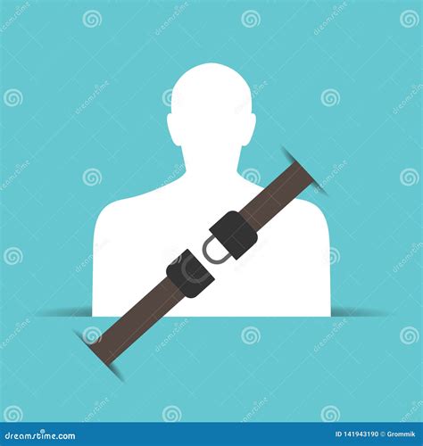Silhouette Of A Man Wearing A Seat Belt Stock Vector Illustration Of