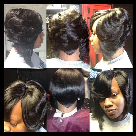 Side part bob quick weave in straight texture will look cooler when combining with blue color. quickweave layered bob | Hair | Pinterest | Black ...