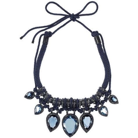 Lanvin Crystal And Cord Necklace 711 Liked On Polyvore Featuring