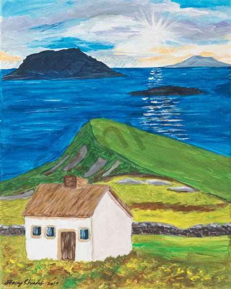 Irish Cottage Sea Acrylic Painting