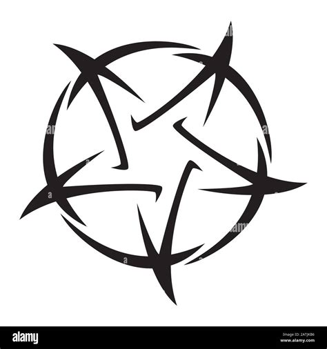 Pentagram Vector Illustration Of Tattoo Five Pointed Star Isolated