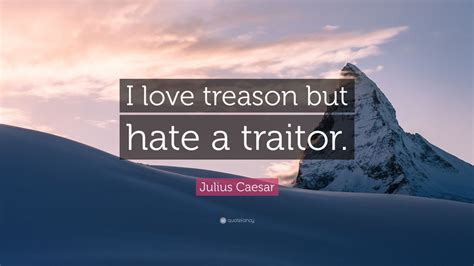 You don't even know the meaning of the words i'm sorry. Julius Caesar Quote: "I love treason but hate a traitor." (9 wallpapers) - Quotefancy