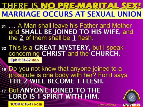The Bible Explainer And Revelator Q85 Pre Marital Sex Is A Myth And A