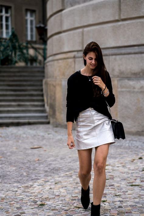 How To Combine A Silver Skirt Fashionblog Berlin Autumn Outfit