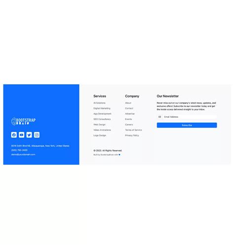 Bootstrap 5 Footer Design Template Example Bootstrapbrain