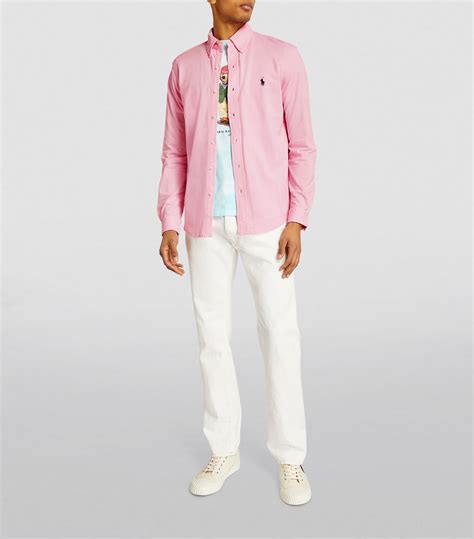 Mens Polo Ralph Lauren Pink Featherweight Mesh Shirt Harrods