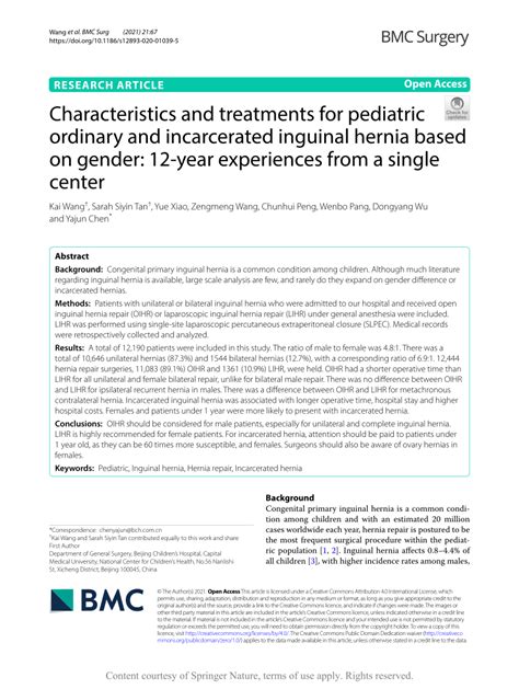 Pdf Characteristics And Treatments For Pediatric Ordinary And