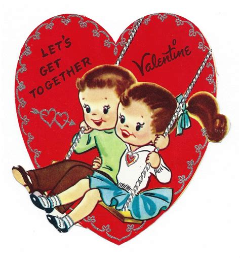 All Sizes Vintage Valentine Day Card Lets Get Together Valentine
