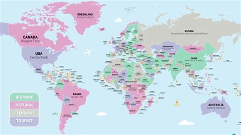 Weltkarte Mit Länderbeschriftung / Mapa Del Mundo Para Imprimir Grande