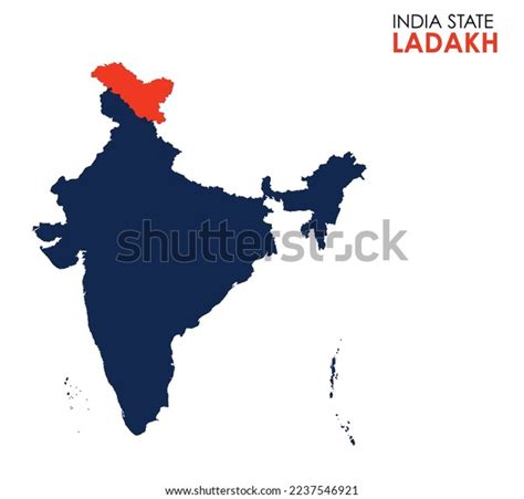 Ladakh Map Indian State Ladakh Map Stock Vector Royalty Free Shutterstock