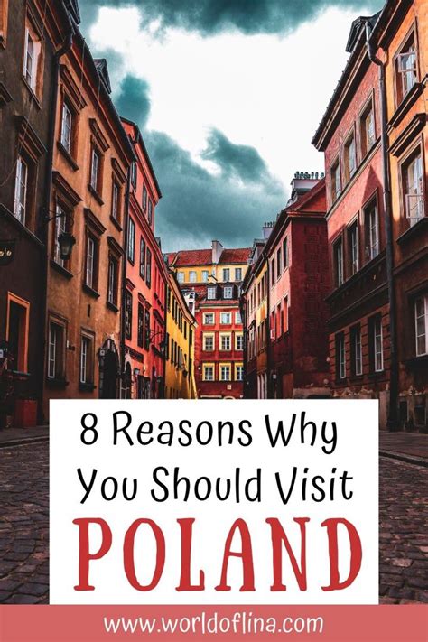 a cobblestone street with text overlay that reads 8 reasons why you should visit poland