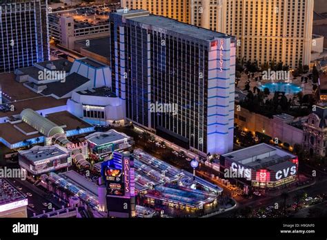 Aerial View Of Ballys Hotel The Strip Las Vegas Nevada Usa Stock