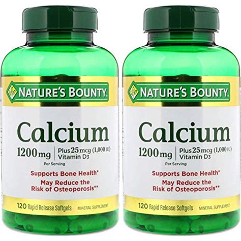 Natures Bounty Calcium 1200 Mg Plus Vitamin D3 Dietary Supplement