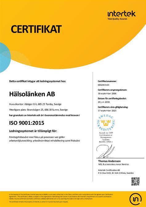 Kde se testovat a očkovat proti koronaviru? Certifikat 9001 sv - Hälsolänken AB