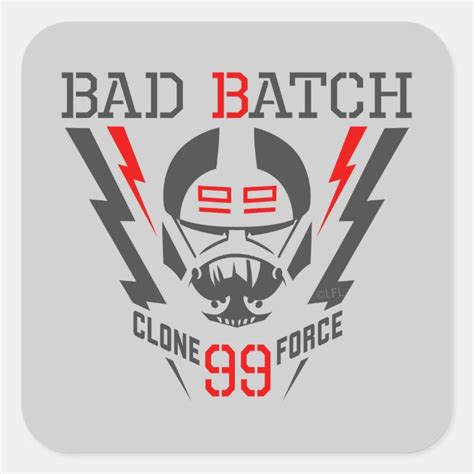 The Bad Batch Clone Force 99 Wrecker Square Sticker Zazzle