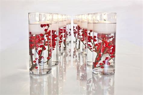 Berry And Candle Centerpieces For Winter Weddings A