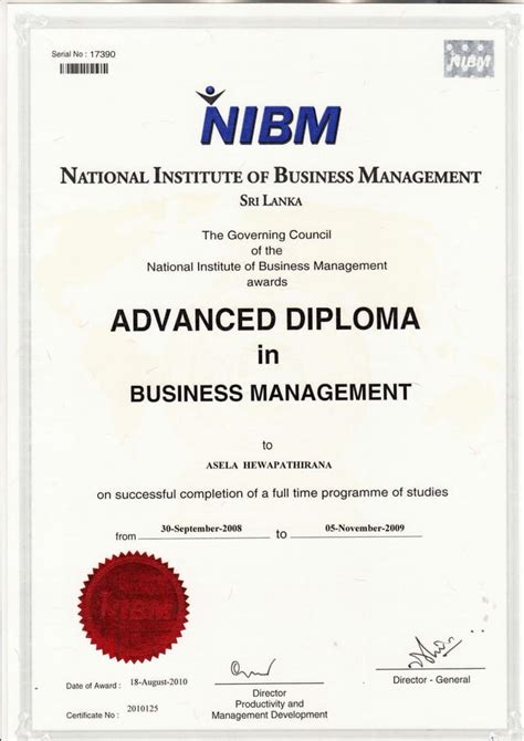 Nibm Advance Diploma Cert