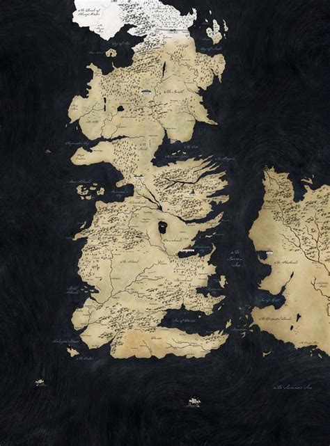 Game Of Thrones Map Seven Kingdoms Westeros Winterfell House Stark