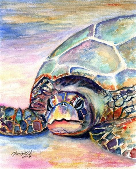 Sea Turtle Art Print Nursery Decor Hawaiian Paintings Hawaii Etsy