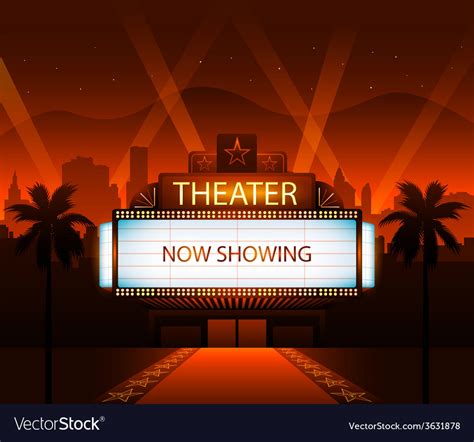 Bookstation reopens at city square. Now showing theater movie banner sign Royalty Free Vector