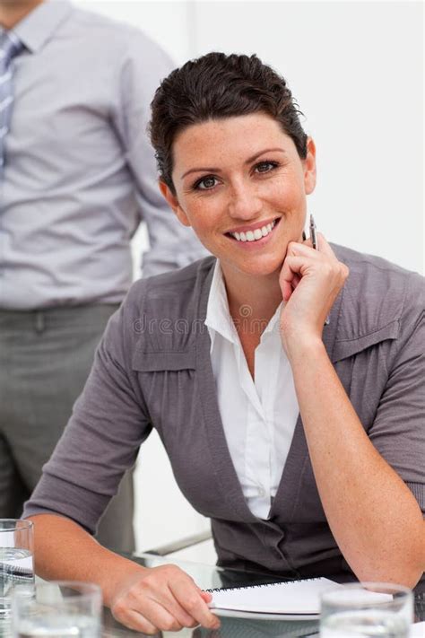 Confident Businesswoman Giving A Presentation Stock Image Image Of