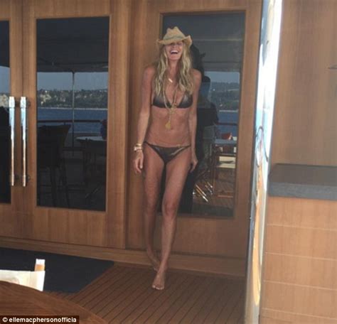 Elle Macpherson Flaunts Bikini Body On Board Her Mega Yacht Daily Mail Online