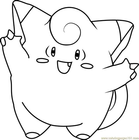 Clefairy Pokemon Coloring Page Free Pokémon Coloring