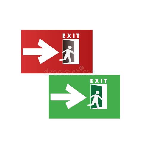 Emergency Fire Exit Door And Exit Door Stock Vector Illustration Of