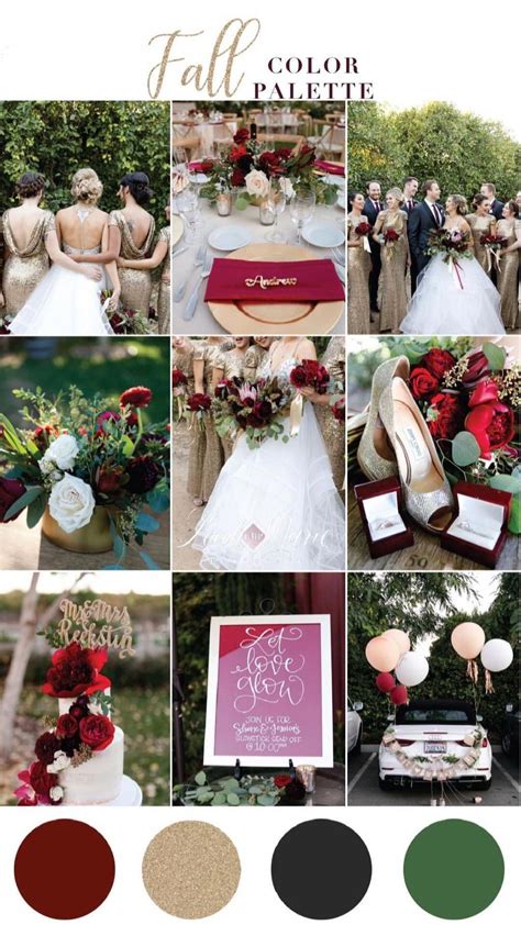 Maroon And Gold Wedding Color Palette Leah Marie Photography