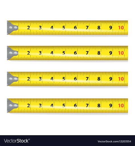 Yellow Measure Tape Centimeter And Inch Royalty Free Vector