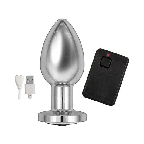 Ass Sation Remote Vibrating Metal Plug Silver