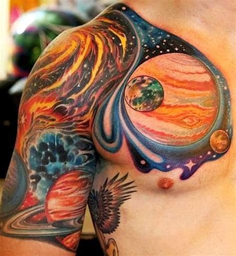 40 Artistic Galaxy Inspired Tattoo Designs Planet Tattoos Space