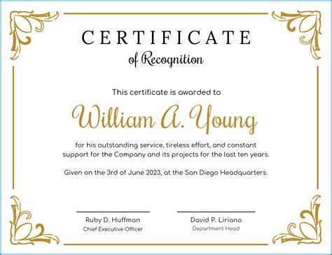 Printable Years Of Service Certificate Template Free Printable Templates