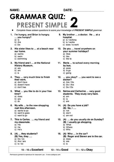 Present Simple 2 Grammar Quiz | English grammar, Learn english, English grammar quiz