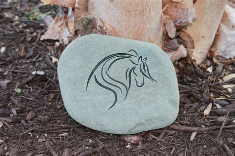 Stone Engraving Engraved Natural Stone Horsethe Stones Are Deeply
